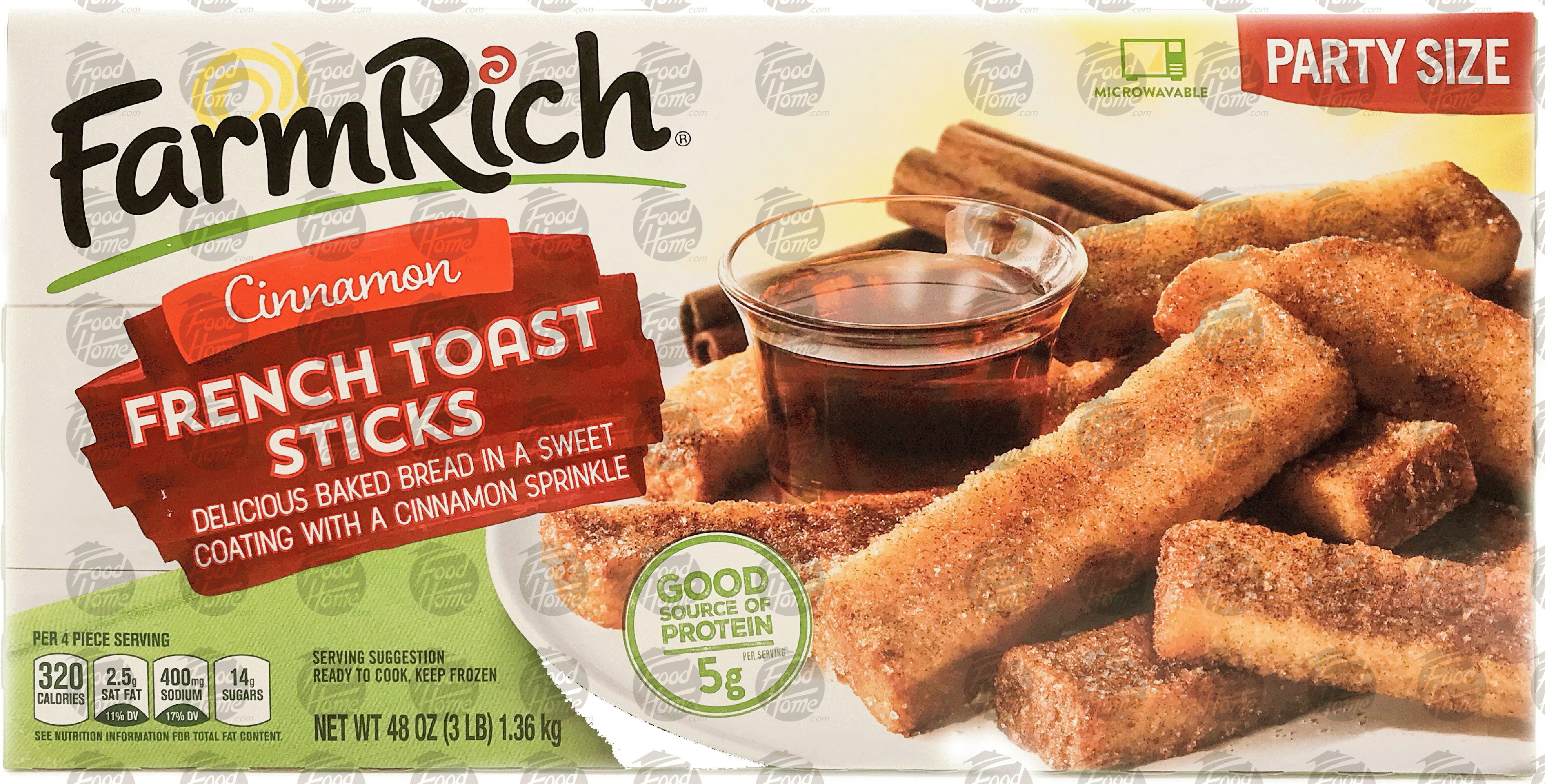 Farm Rich Party Size french toast sticks, cinnamon, frozen box Full-Size Picture